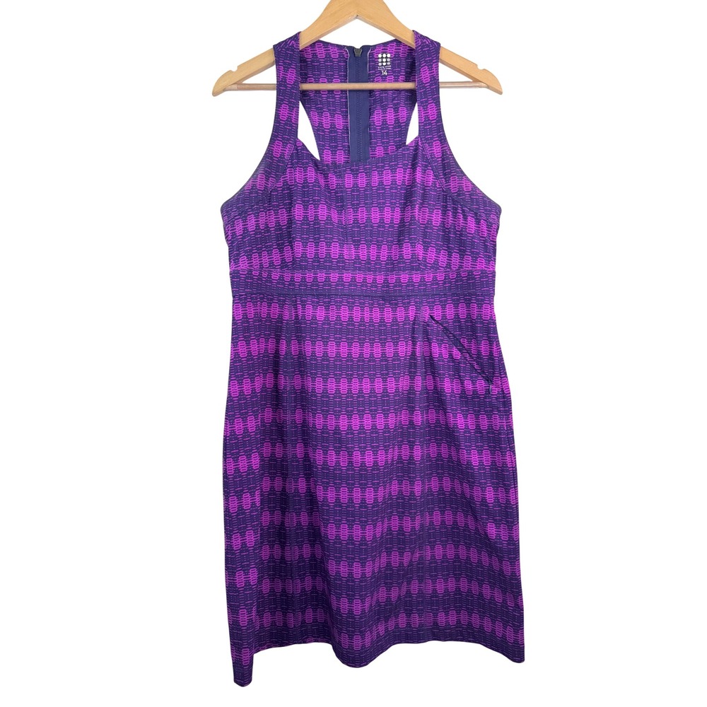 Title Nine Arabella Nimblene Dress athleisure hiking camping‎ geo purple sz 14